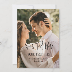 Vintage Black and White Photo with Script Text Announcement