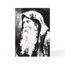 Vintage Black and White Santa Claus Christmas Card