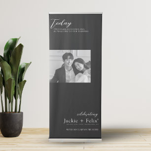 Vintage Black and White Wedding Welcome Retractable Banner