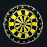 Vintage black and yellow dartboard<br><div class="desc">Vintage black and yellow dartboard. Custom dart board with rustic distressed design. Great for home,  office,  party etc. Colours can be changed.</div>