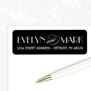 Vintage Black Art Deco Monogram Wedding