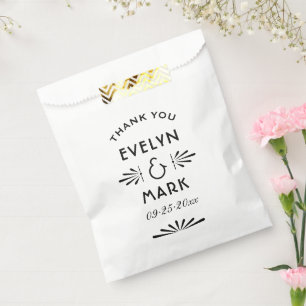 Vintage Black Art Deco Wedding Monogram Favour Bags