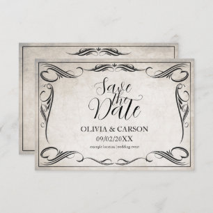 Vintage Black Art Deco Wedding Save the Date