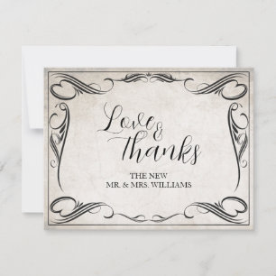 Vintage Black Art Deco Wedding ThankYou