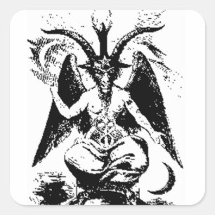 Vintage Black Baphomet Square Sticker