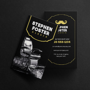 Vintage Black Barbershop Hair Dresser Hair Stylist Business Card