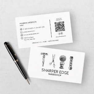 Vintage Black Barbershop Hair Stylist Business Card
