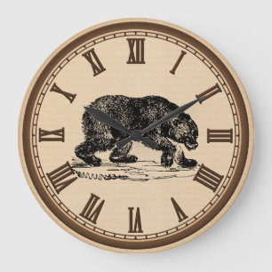 Vintage Black bear roman number wall clock