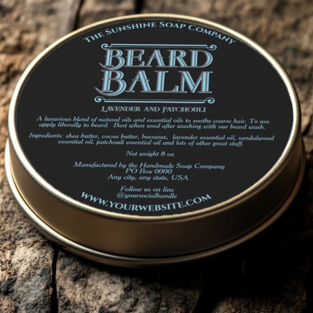 Vintage Black Beard Balm Jar Lid Label (Creator Uploaded)