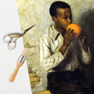 Vintage Black Boy Orange Tissue Paper