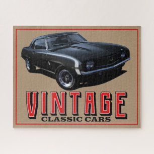 Vintage Black Camaro Jigsaw Puzzle
