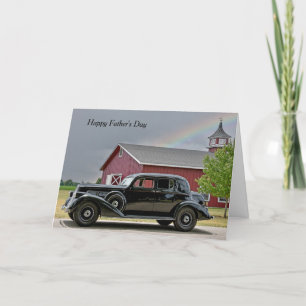 Vintage Black Car Father's Day Card