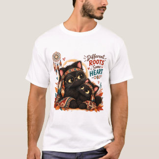 Vintage Black Cat Aesthetic T-Shirt – Cute Gothic