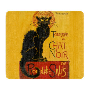 Vintage Black Cat Art Nouveau Paris Cute Chat Noir Cutting Board