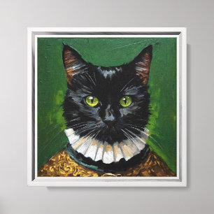 Vintage Black cat Canvas Print