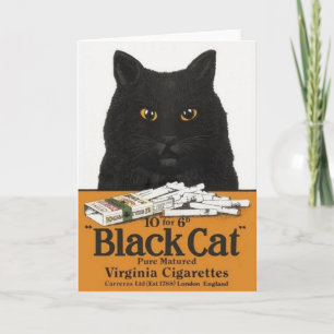 Vintage Black Cat Cigarette Ad Note Card