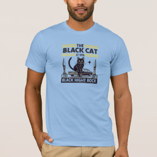 Vintage Black Cat & Classic Car Rockabilly  T-Shirt
