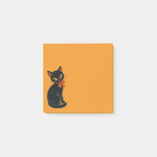 Vintage Black Cat Halloween Post-it Notes