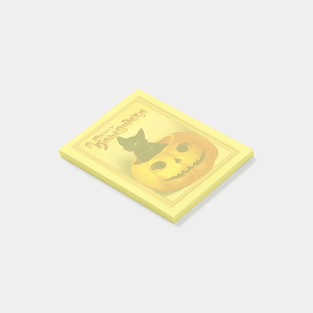  Vintage Black Cat Halloween Post-it Notes (Angled)