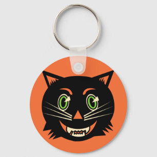 Vintage Black Cat Key Ring