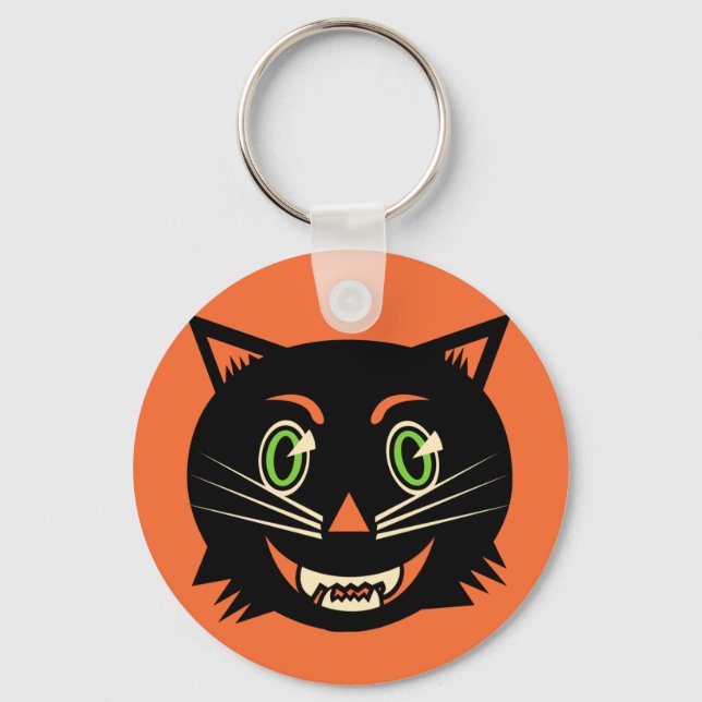 Vintage Black Cat Key Ring (Front)