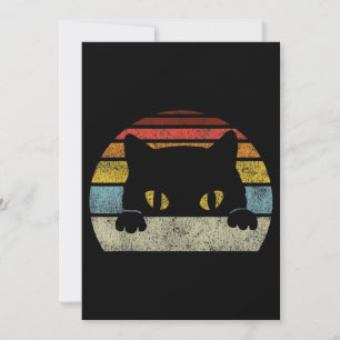 Vintage Black Cat Lover, Retro Style Black Cats Invitation