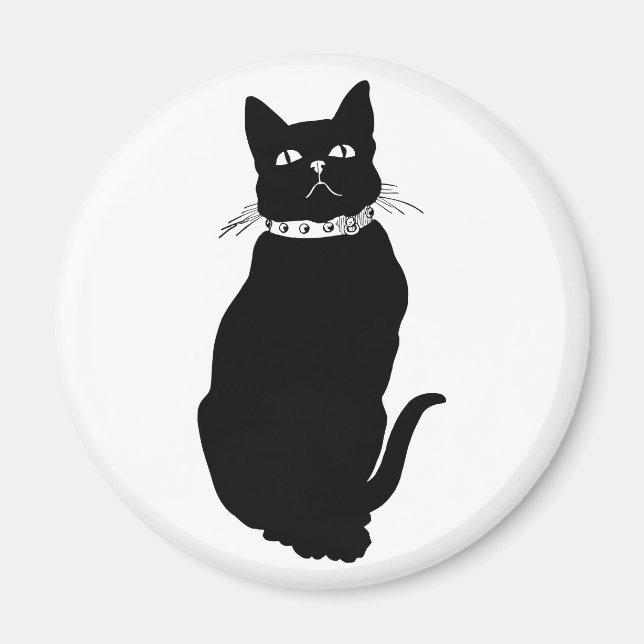 Vintage Black Cat Magnet (Front)