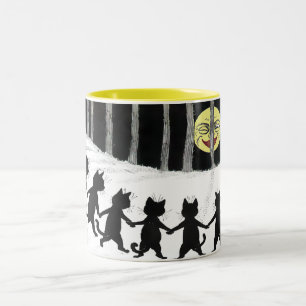 Vintage Black Cat Moon Gift Mug