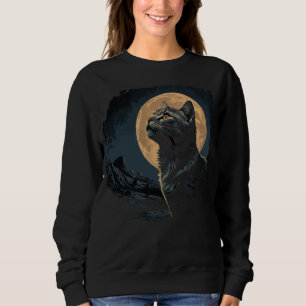 Vintage Black Cat Moon Sweatshirt