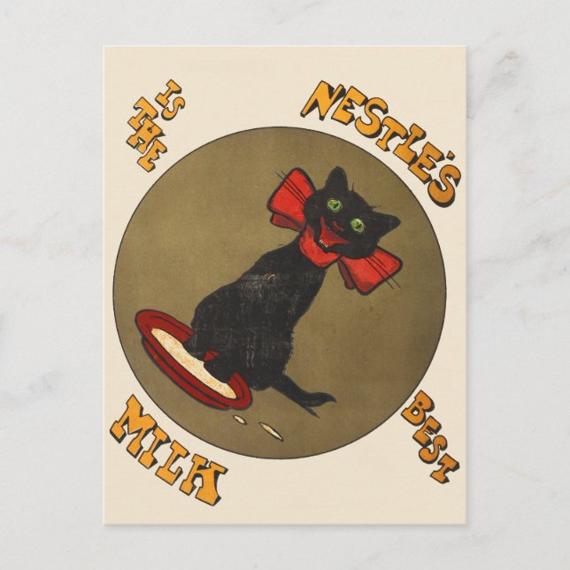 Vintage Black Cat Nestle's Milk Postcard (Front)