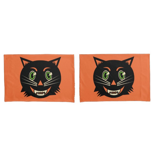 Vintage Black Cat Pillowcase (Front-Set)