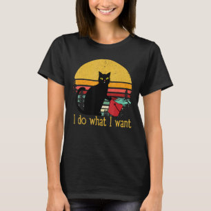 Vintage Black Cat Red Cup I Do What I Want Cat T-Shirt