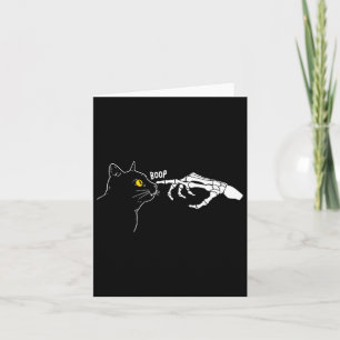 Vintage Black Cat Skeleton Hand Boop Halloween Cos Card