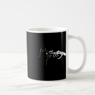 Vintage Black Cat Skeleton Hand Boop Halloween Cos Coffee Mug