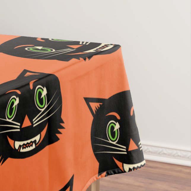 Vintage Black Cat Tablecloth (In Situ)