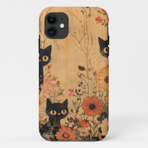 Vintage Black Cat Trio iPhone 11 Case