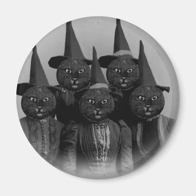 Vintage Black Cat/Witches Magnet (Front)