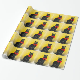 Vintage Black Cat Wrapping Paper