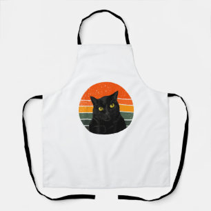 Vintage Black Cat Yellow Eyes Apron