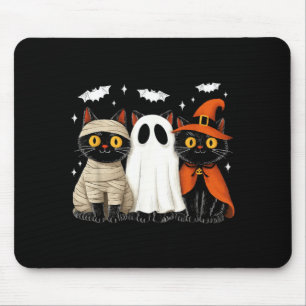 Vintage Black Cats Halloween Pumpkin Mummy Witch Mouse Mat