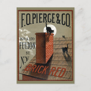 Vintage Black Cats in the Moonlight Advertisement Postcard