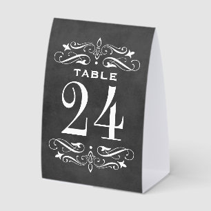 Vintage Black Chalkboard Flourish Wedding