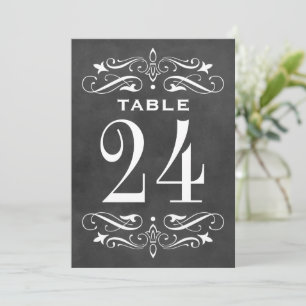 Vintage Black Chalkboard Flourish Wedding Invitation