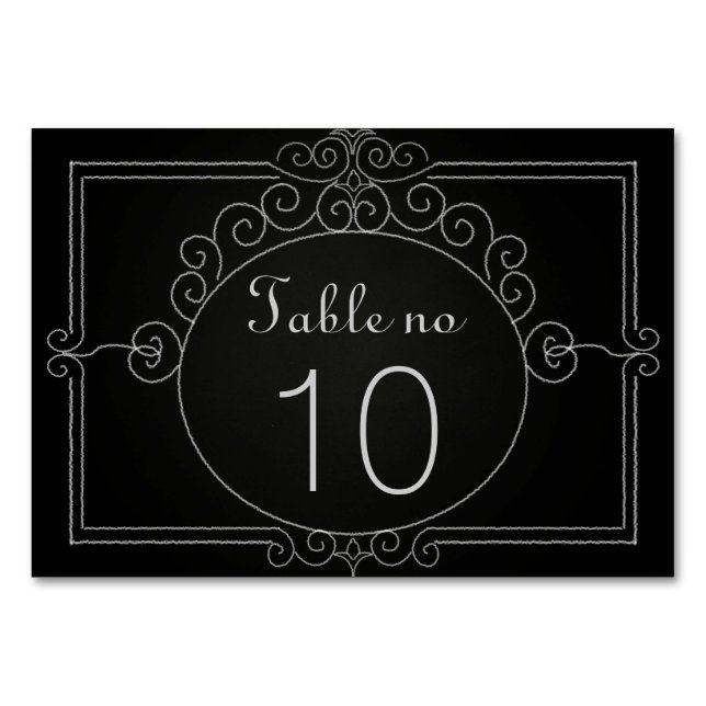 Vintage Black Chalkboard Table Number (Front)