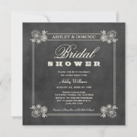Vintage Black Chalkboard Wedding Bridal Shower
