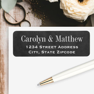 Vintage Black Chalkboard Wedding Return Address