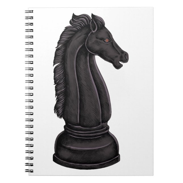 Vintage black chess piece notebook (Front)