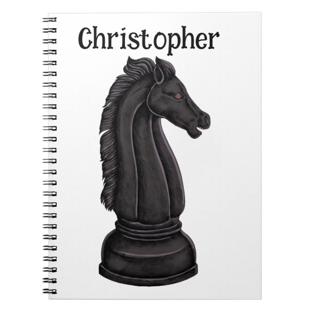 Vintage black chess piece (PERSONALIZE) Notebook (Front)