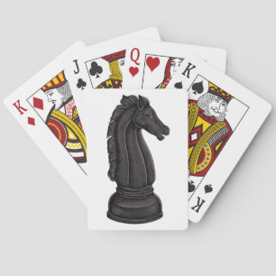 Vintage black chess piece playing cards