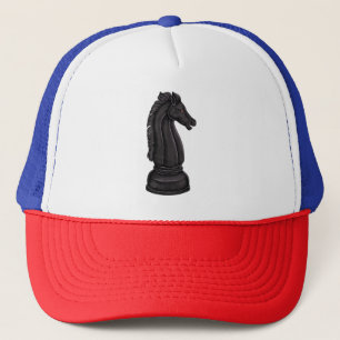 Vintage black chess piece trucker hat